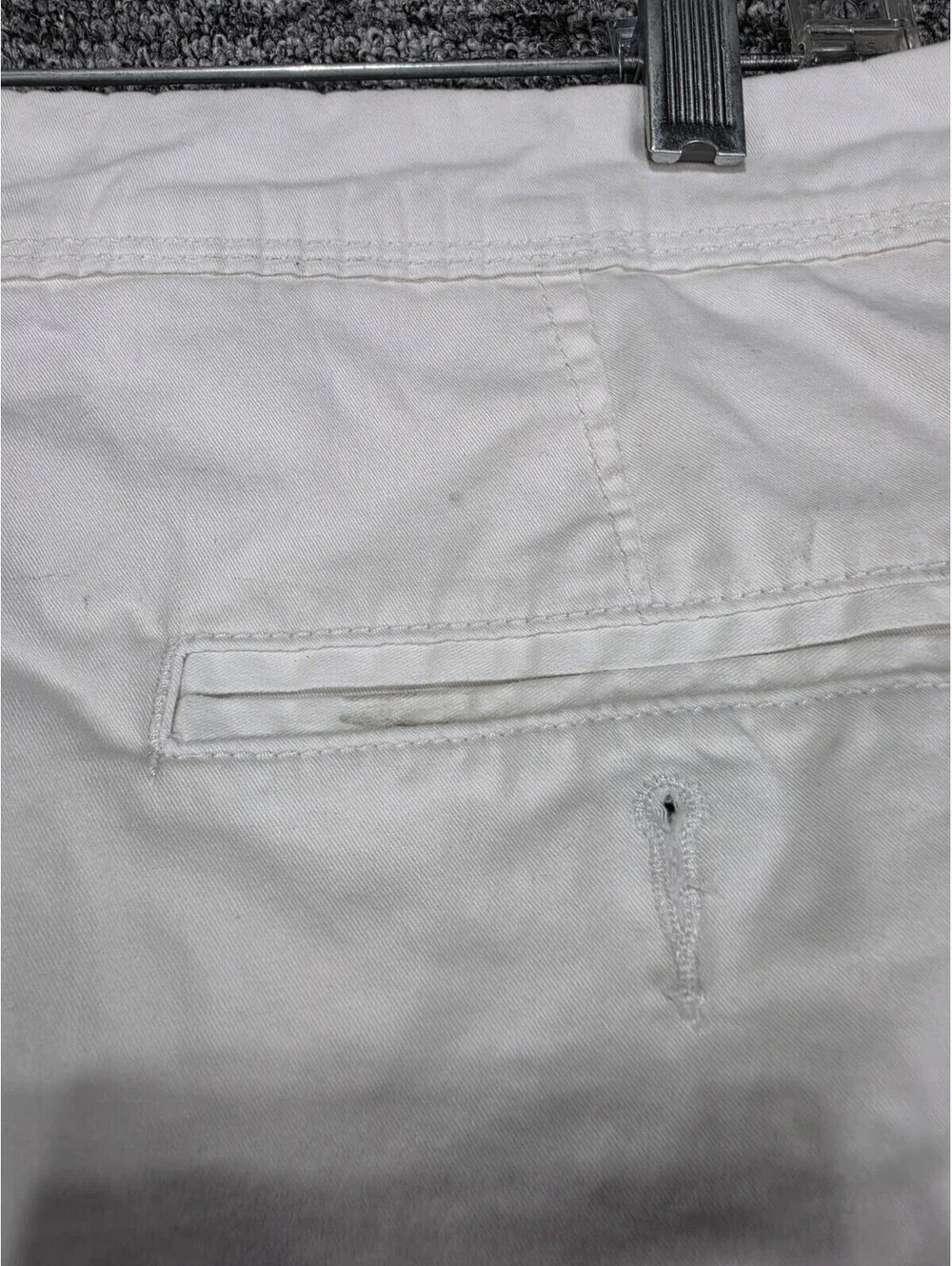 AERO Chino Shorts Men Cotton Stretch Flat Front Solid White Button Pockets